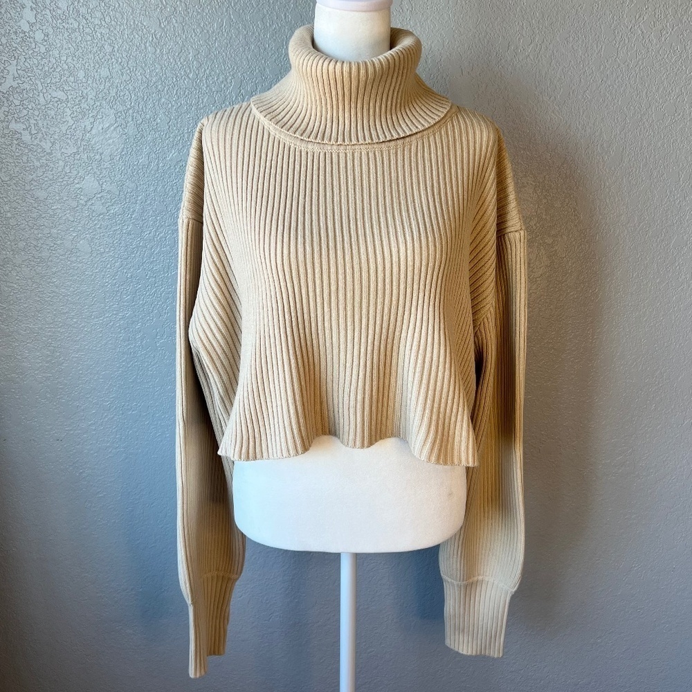 *FIRM PRICE* Isalis Ribbed Long Sleeve Cropped Turtleneck Sweater